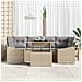 Set di divani da giardino 7 pezzi con cuscini Beige Rattan Polietilene - Foto miniatura 3
