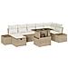 Set Divano da Giardino di 8 Pezzi con Cuscini Beige in Rattan Polietilene - Foto miniatura 1
