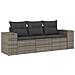 Set Divani da Giardino 3 pz con Cuscini Grigio in Polyrattan - Foto miniatura 1