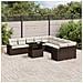 Set Divani da Giardino 11 pz con Cuscini Polyrattan Marrone - Foto miniatura 2