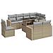 Set Divano da Giardino 9 pz con Cuscini Beige in Polyrattan - Foto miniatura 1