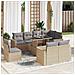 Set Divano da Giardino 9 pz con Cuscini Beige in Polyrattan - Foto miniatura 2
