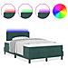 Letto Box Spring con Materasso & LED Verde Scuro 120x200 cm Velluto - Foto miniatura 4