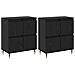 Sideboards 2 pcs Rovere nero 120 x 35 x 70 cm Legno multistrato - Foto miniatura 1