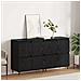 Sideboards 2 pcs Rovere nero 120 x 35 x 70 cm Legno multistrato - Foto miniatura 2