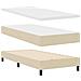 Letto box spring con materasso Crema 90 x 200 cm Tessuto - Foto miniatura 1