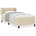 Letto box spring con materasso Crema 90 x 200 cm Tessuto - Foto miniatura 4