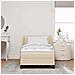 Letto box spring con materasso Crema 90 x 200 cm Tessuto - Foto miniatura 5