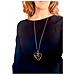 Collana Lunga In Catena Fine E Ciondolo Miss Heart In Argento Placcato - Foto miniatura 3