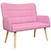 Sofa a Due Posti Rosa 115 x 61 x 87 cm Tessuto - Foto miniatura 1