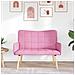 Sofa a Due Posti Rosa 115 x 61 x 87 cm Tessuto - Foto miniatura 3