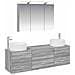 Set di mobili per il bagno 4 pcs Sonoma grigio - Foto miniatura 1