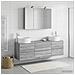 Set di mobili per il bagno 4 pcs Sonoma grigio - Foto miniatura 4