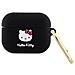 Custodia In Silicone 3d A Forma Di Testa Di Hello Kitty Per Airpods Pro - Nera - Foto miniatura 2