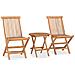 Set da Pranzo da Giardino Pieghevole 3 pz in Massello di Teak - Foto miniatura 1