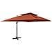 Ombrellone a Sbalzo con Doppia Copertura 400x300 cm Terracotta - Foto miniatura 1