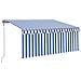 Tenda Automatica Parasole LED Sensore Vento 3x2,5m Blu e Bianco - Foto miniatura 1