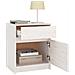Comodino Bianco 40x31x50 cm in Legno Massello di Pino - Foto miniatura 3