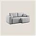 Morfeo Divano Con Sedute Estraibili T02 Grigio Chiaro - Foto miniatura 4