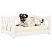 Cuccia Per Cani Bianca 65,5x50,5x28 Cm Legno Massello Di Pino - Foto miniatura 3