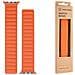 Cinturino 742 Originale Loop Leather Per Apple Watch 1-2-3-4-5-6-7-se 42 44 45mm Orange - Foto miniatura 1