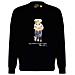 Felpa Uomo Girocollo Orso Polo Bear Orsetto In Cotone Stampa Polo Bear Felpa Senza Cappuccio Orso Ralph Lauren Nero Tg L - Foto miniatura 1