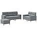 Set Divani 3 Pz Con Cuscini Grigio Chiaro In Tessuto - Foto miniatura 2