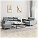 Set Divani 3 Pz Con Cuscini Grigio Chiaro In Tessuto - Foto miniatura 1
