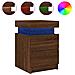 Comodino Con Luci Led Rovere Marrone 35x39x55 Cm - Foto miniatura 2