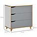 Cassettiera 3 Cassetti In Truciolato E Mdf Per Camera Da Letto E Soggiorno, 75x42x75 Cm, Bianca Grigia E Marrone - Foto miniatura 2