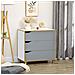 Cassettiera 3 Cassetti In Truciolato E Mdf Per Camera Da Letto E Soggiorno, 75x42x75 Cm, Bianca Grigia E Marrone - Foto miniatura 4