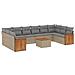 Set Divani Da Giardino 11 Pz Con Cuscini Beige In Polyrattan - Foto miniatura 2