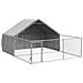 Cuccia per Cani da Esterno con Recinto 4x3x1,9m Acciaio Zincato - Foto miniatura 1