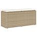 Panca da Giardino con Cuscino Beige 110x40x44 cm in Polyrattan - Foto miniatura 1