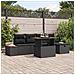 Set Divano da Giardino 6 Pezzi con Cuscini Nero Polyrattan - Foto miniatura 2