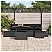 Set Divano da Giardino 6 Pezzi con Cuscini Nero Polyrattan - Foto miniatura 3