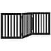 Cancello per Cani Pieghevole 3 Pannelli Nero 150cm Legno Pioppo - Foto miniatura 6