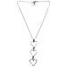 Collana A Triplo Cuore Con Lunghezza Della Goccia Di 40 Cm, Placcata Argento - Foto miniatura 1