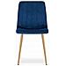 Sedia JEWA - Moderna in velluto blu navy con gambe color legno - Foto miniatura 2