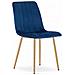 Sedia JEWA - Moderna in velluto blu navy con gambe color legno - Foto miniatura 1