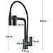 Rubinetto per lavello da cucina, Blackswan, tipo M372, modello nero opaco, con uscita acqua purificata e doccia mobile a 2 modalità, dimensione 49 cm - Foto miniatura 4