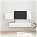 Set di Mobiletto da TV a Parete 4 pcs Bianco Lucido - Foto miniatura 2