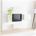 Set di Mobiletto da TV a Parete 4 pcs Bianco Lucido - Foto miniatura 4