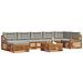 Set divani con cuscino 8 pcs Grigio Naturale e Chiaro - Foto miniatura 3