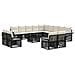 Set Divano da Giardino 14 pcs Nero e Bianco Crema polyrattan - Foto miniatura 1