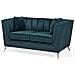 Divano A 2 Posti In Tessuto Vellutato Blu Verde Gaula - Foto miniatura 13