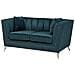 Divano A 2 Posti In Tessuto Vellutato Blu Verde Gaula - Foto miniatura 15