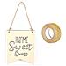 Sospensione Gagliardetto In Legno 20 X 15 Cm Home Sweet Home + Washi Tape Dorato 5 M - Foto miniatura 1