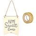 Sospensione Gagliardetto In Legno 20 X 15 Cm Home Sweet Home + Washi Tape Dorato 5 M - Foto miniatura 2