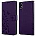 Cadorabo Custodia Compatibile Con Apple Iphone Xs In Lilla Scuro Fiore - Coperchio Protettivo In Design Floreale Con Chiusura Magnetica, Funzione Stand E Slot Per Carte - Foto miniatura 11